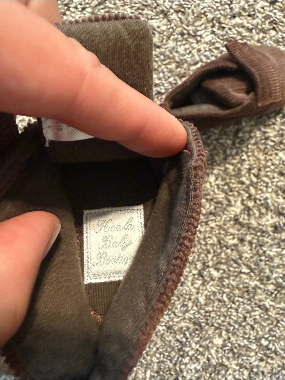 Vintage Corduroy Velcro Baby Shoes in Brown
